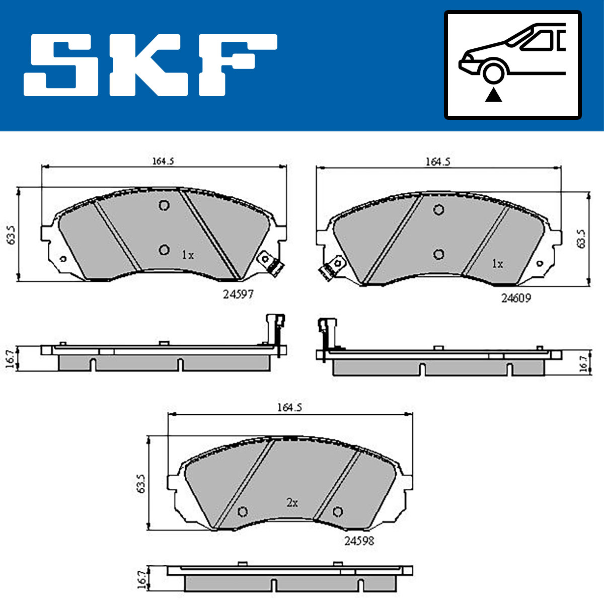 Set placute frana,frana disc VKBP 80454 A SKF